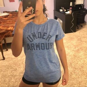 Under Armour Blue & White Heat Gear T-Shirt Small